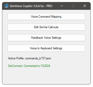 SimVoice Copilot Interface